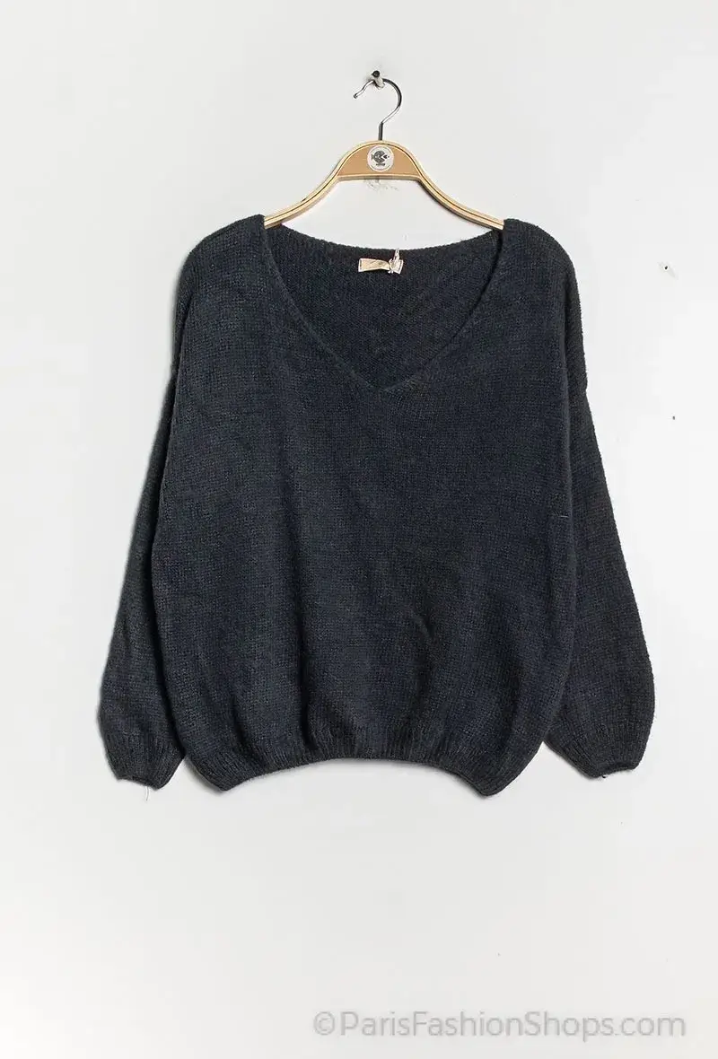 Mimi & Gogo - Vente Pull en maille – femme - Pull uni basique @20127_uni20