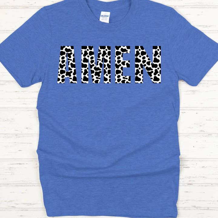 Amen Cow Print T-shirt for engroshandel hos The Blended Tribe