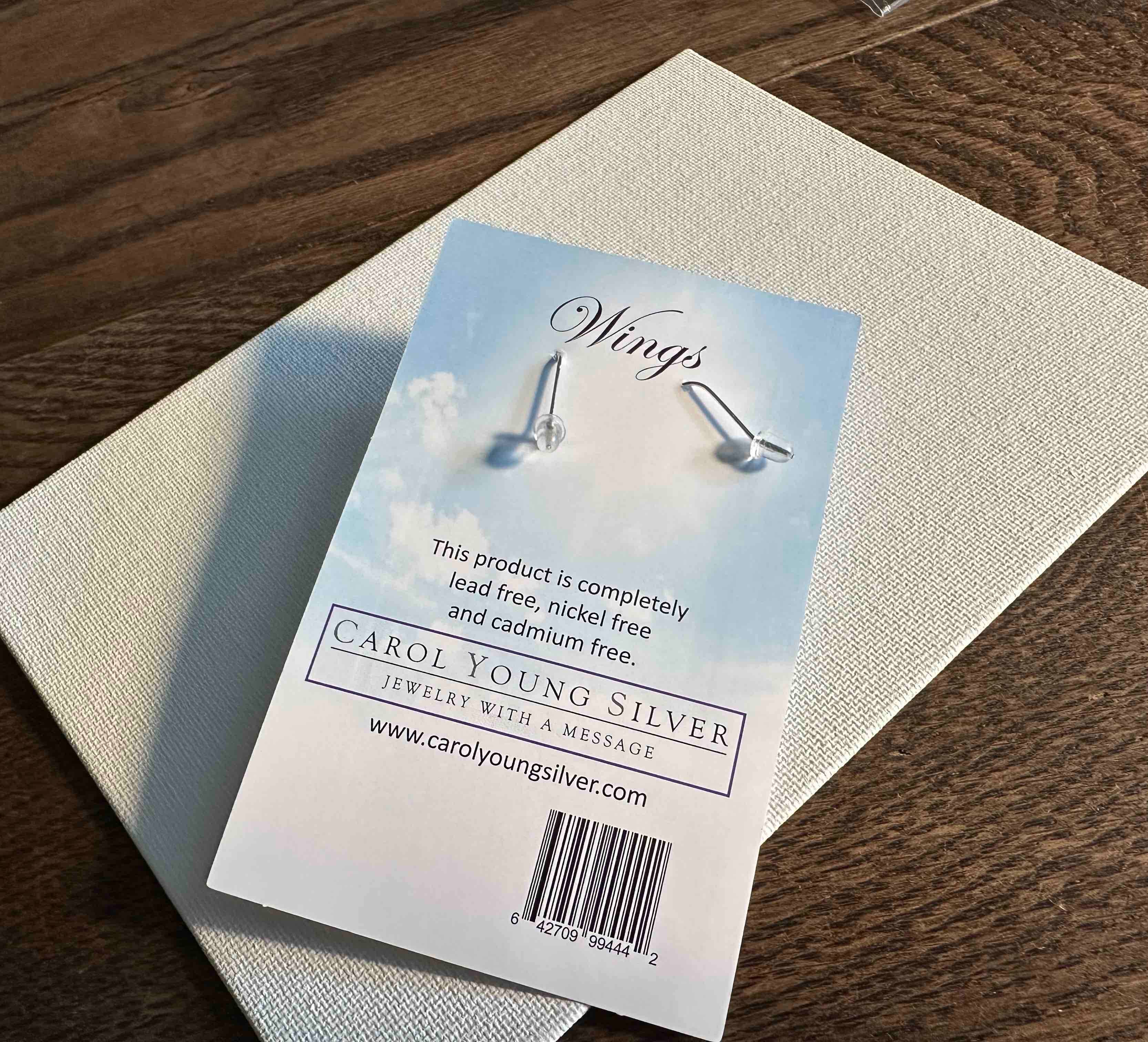 Carol Young Silver - Wholesale Dangle Earrings - Angel Wings Earrings Silver Tone / Drop Wire on CARD/Jewelry2