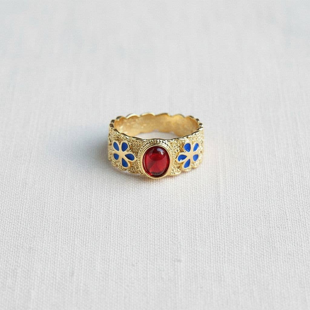 Ellemadera - Venta al por mayor Anillos grandes/de cóctel - Anillo Vintage de Esmalte con Goteo1