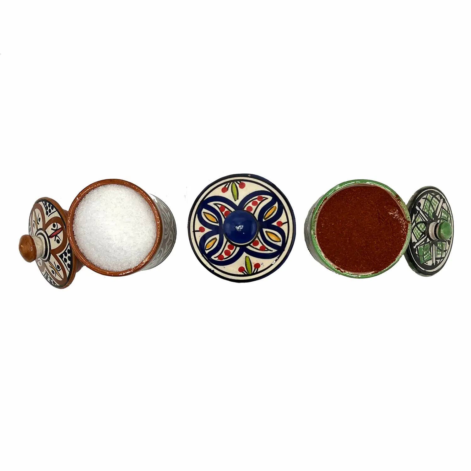Etnico del Mondo – wholesale Food storage container – Ethnic Spice Container Safi Hand-Painted Ceramic #73