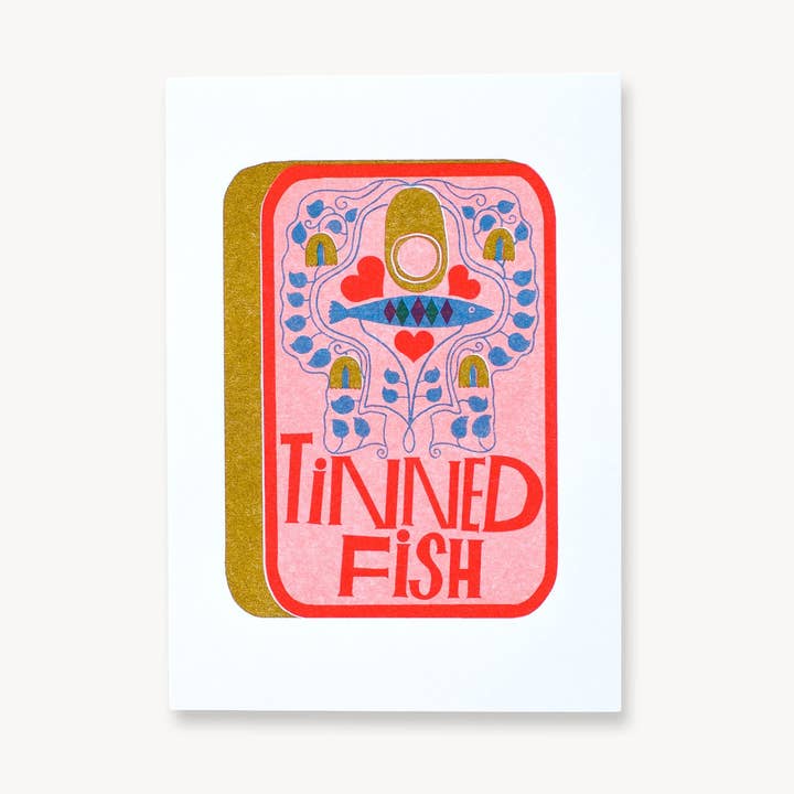 Tinned Fish Mini Risograph for wholesale by Lisa Congdon Art & Illustration