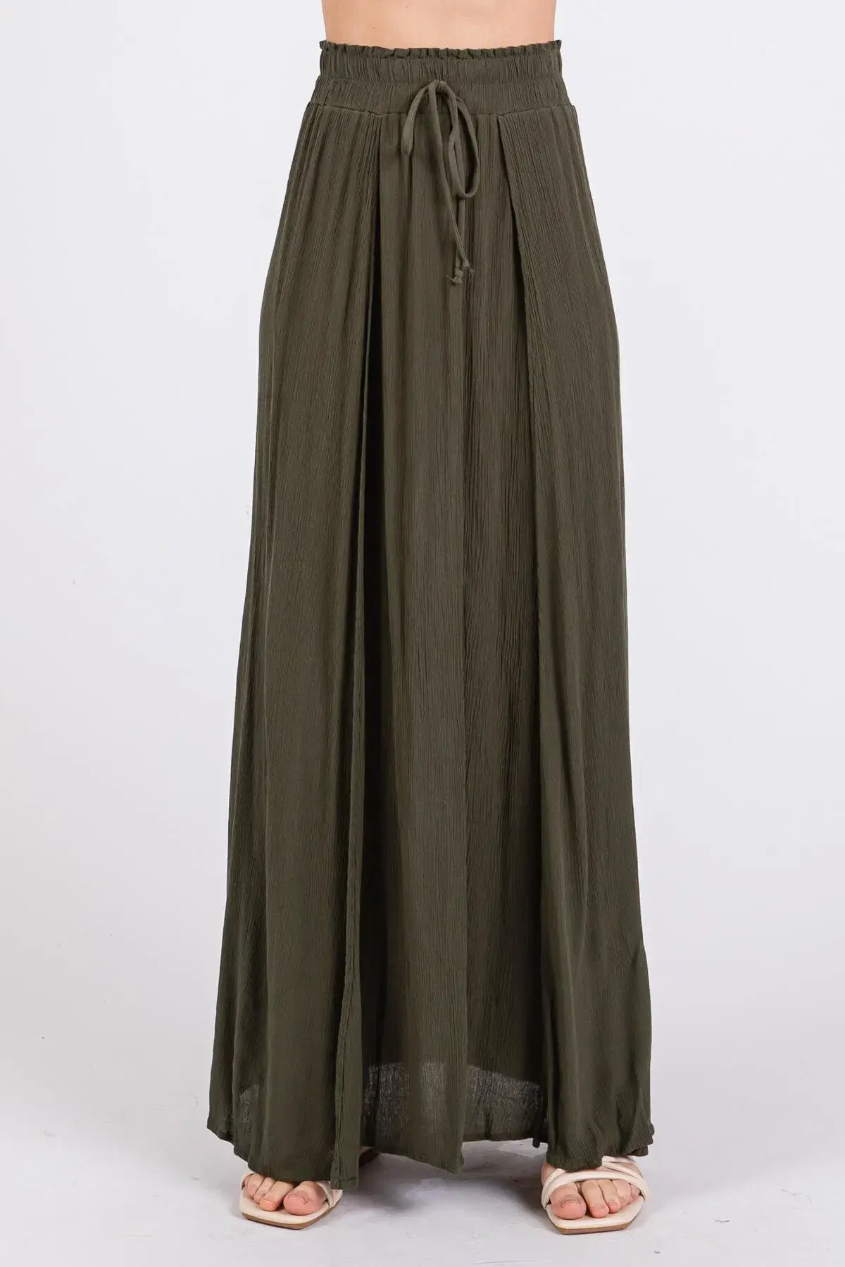 Final Touch - Wholesale Skirt - Women's - Solid Thigh Split Maxi Skirt - S80050A10