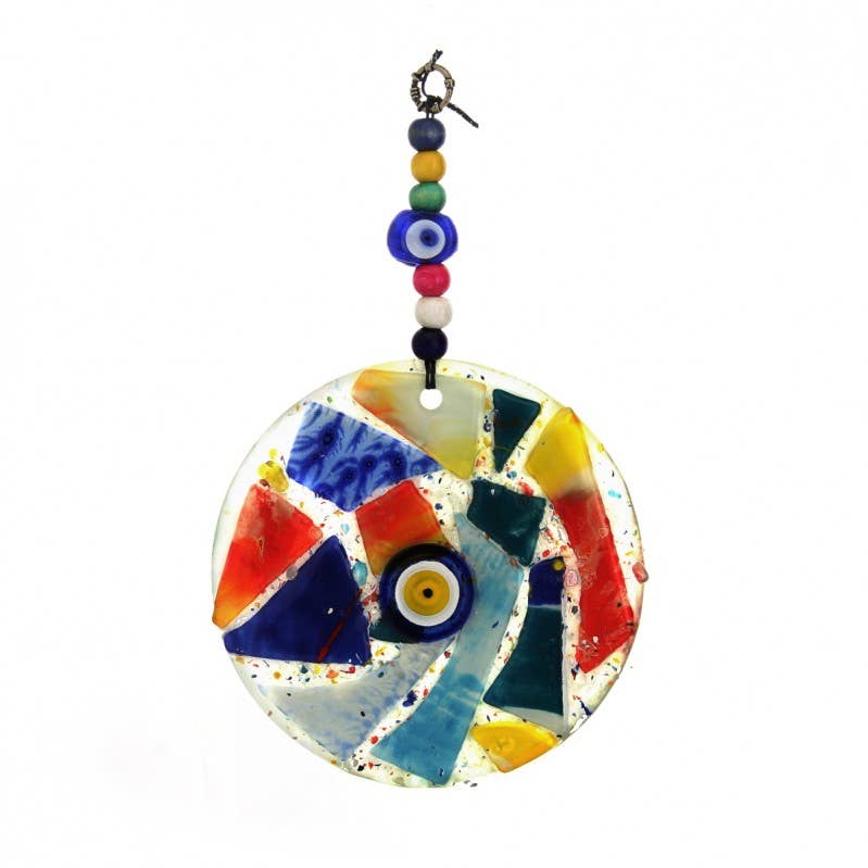 UniArt - Wholesale Suncatcher - Glass Fusion Disc With Turkish Eye1