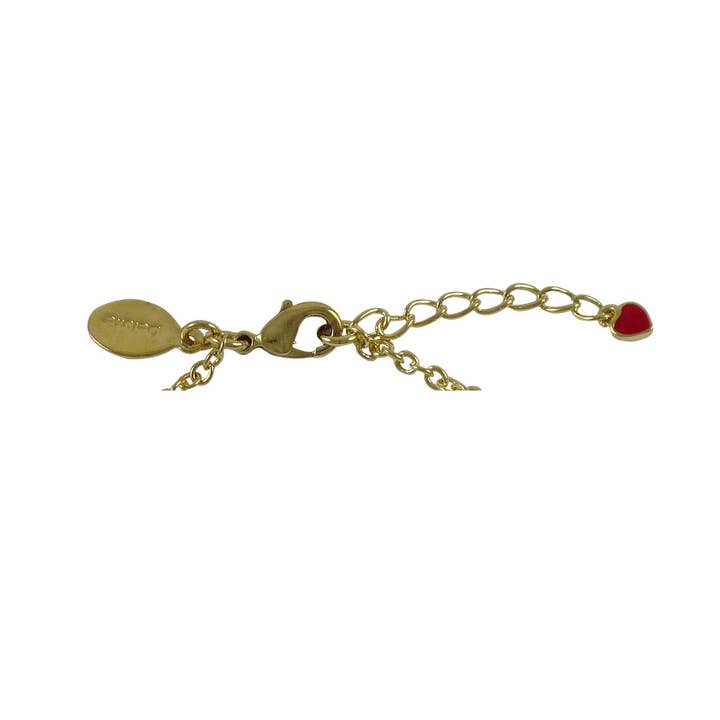 Pulsera con forma de corazón y bola chapada en oro para venta al por mayor de Dlux Jewels