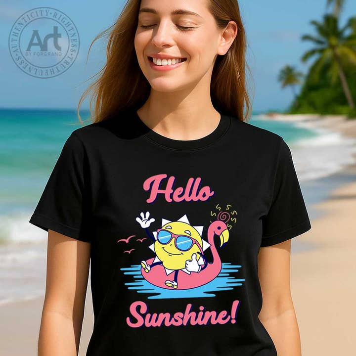 HELLO SUNSHINE REGULAR TEE for wholesale by Art by Forgrand