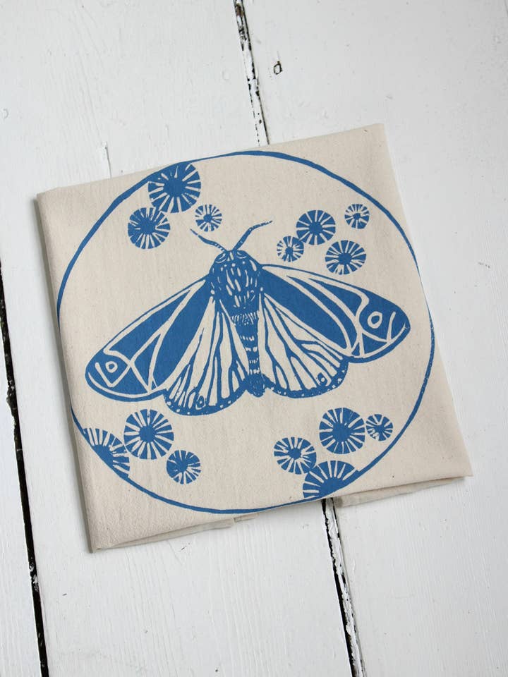 Theedoek Moth - Biologisch katoen - Blauwviolet - Milieuvriendelijk voor wholesale door Hearth and Harrow