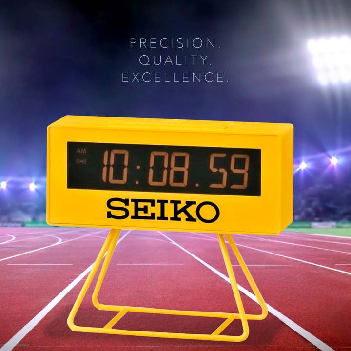 Seiko Clocks USA - Wholesale Alarm Clock - YELLOW Classic Victory Marathon Alarm Clock1