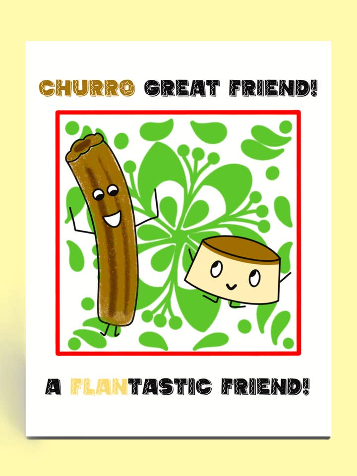 Churro Flan Vriendschap voor wholesale door Cards o' Glee LLC