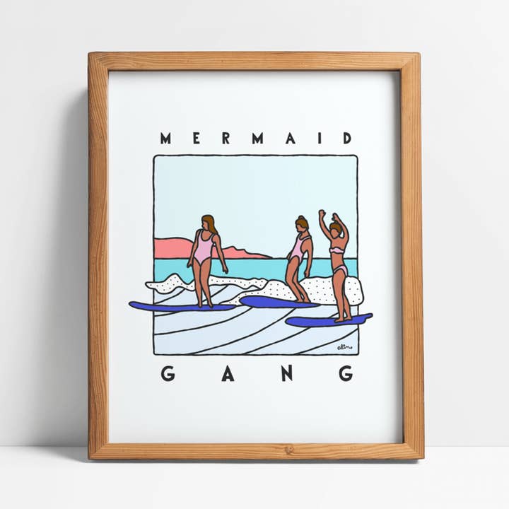 Mermaid Gang Art Print for wholesale by Alimo