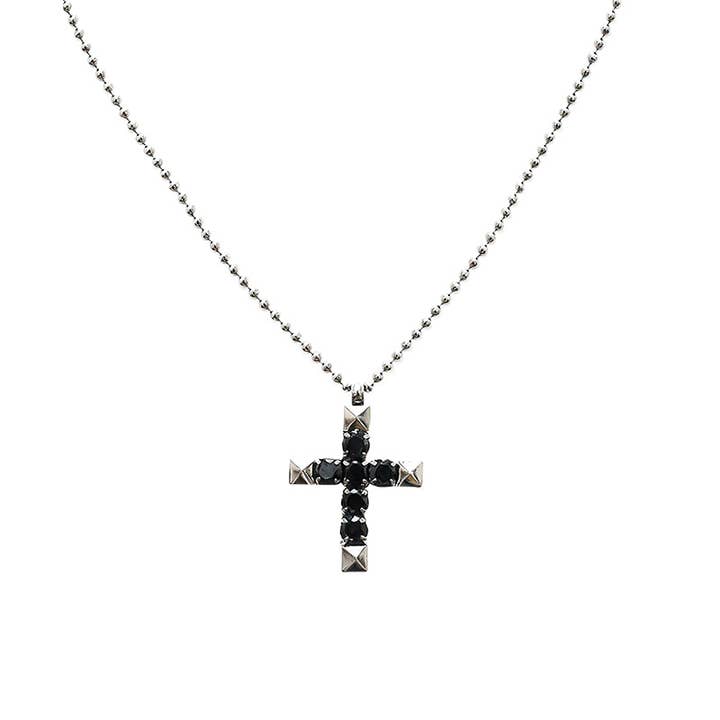 COLLIER HOMME AVEC PENDENTIF CROIX ET ZIRCON pour la vente par AMORINO SRL