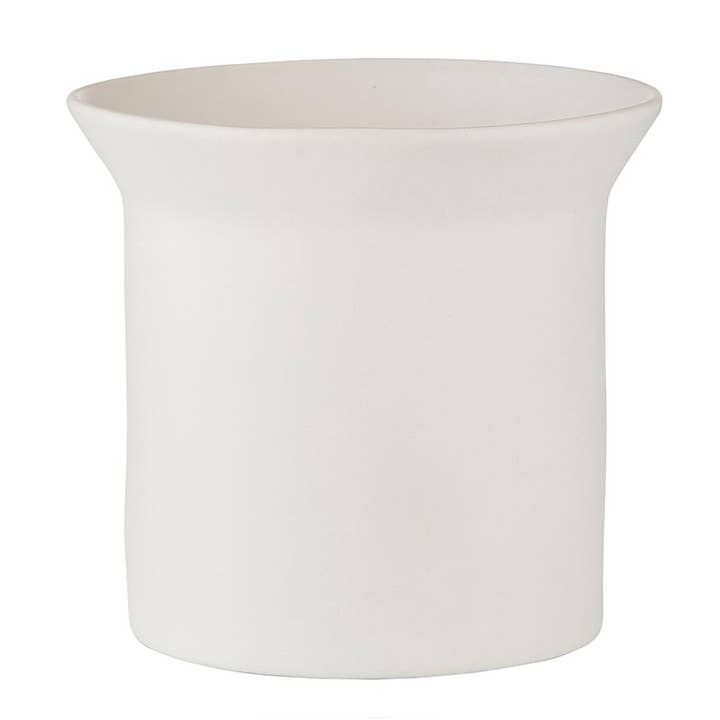 White Ceramic Pot Sm for wholesale by Angle