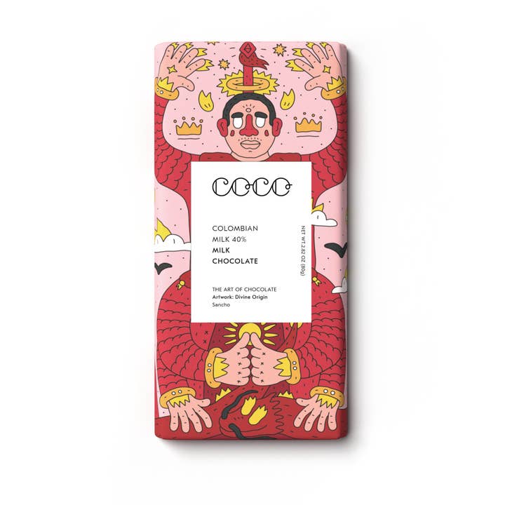 COCO Chocolatier - Wholesale Chocolate Bar - Colombian Milk 40% Chocolate Bar (Pack of 12)