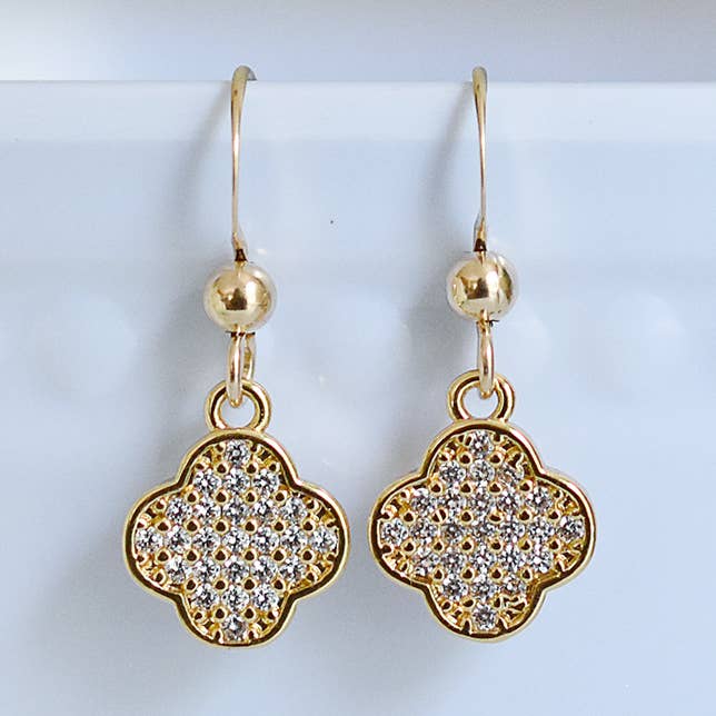 Gold Clover Earrings for wholesale by Designed by Stacey Jewelry
