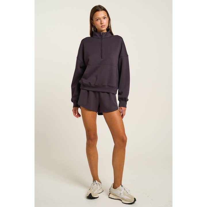 The GREii - Wholesale Sweatshirt - Women's - Mock Neck Half Zip Up Sweatshirt14
