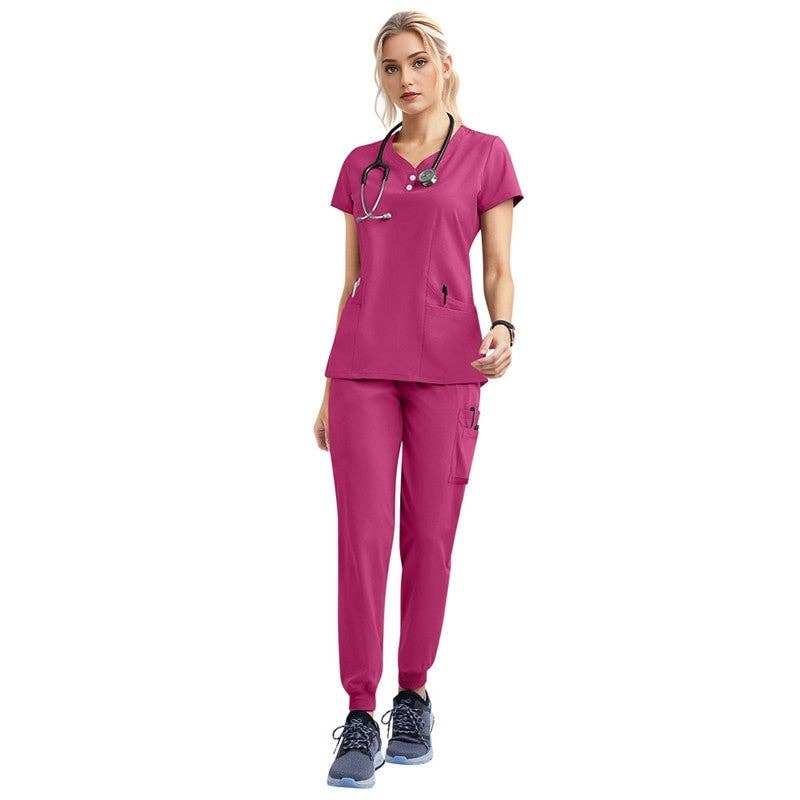 FurDecoration - Wholesale Healthcare Uniform - Women's - Short Sleeve Straight Leg Scrub Suit0