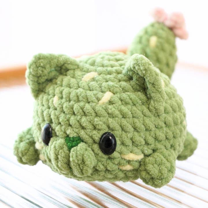 TOMOPOD LLC - Wholesale Stuffed/Plush Toy - Kids & Baby - Crochet Pretty Cactus Cat, Stuffed Animal, Amigurumi Cat