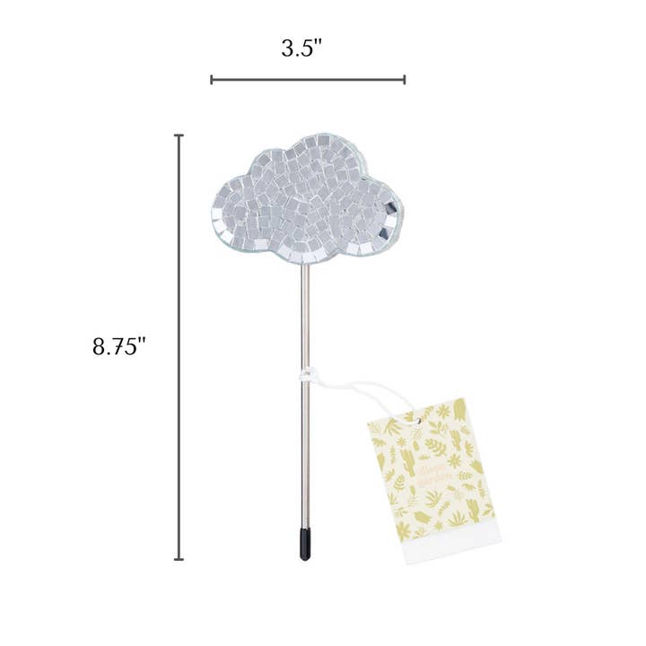 Paloverde Botanicals - Vendita all'ingrosso Paletti da giardino/prato - Disco Cloud - Picchetto decorativo a forma di nuvola con palla da discoteca3