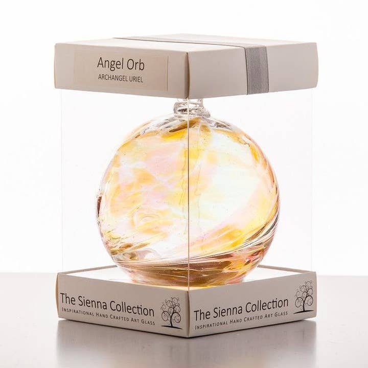 10cm Angel Orb - Uriel / Amber for wholesale by Sienna Glass