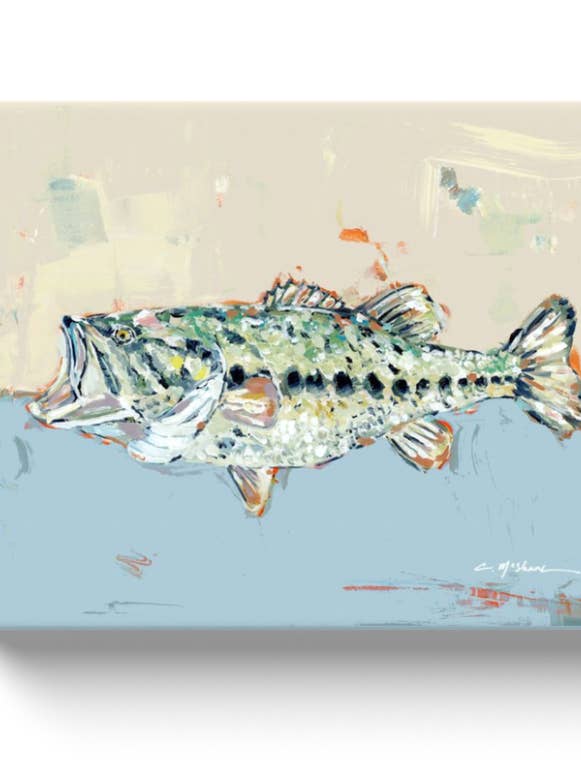 "Gone Fishin' Blue" canvas print for wholesale by Chelsea McShane Art