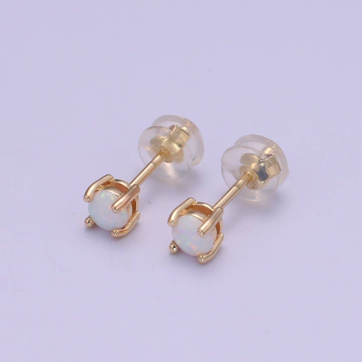 Aim Eternal - Vente Clous d'oreille - Boucles d'oreilles clous minimalistes en opale, en or rempli 18k, opale rose bleue blanche, bijoux cercle point minuscule, boucles d'oreilles délicates pour cadeau P-073~P-0752