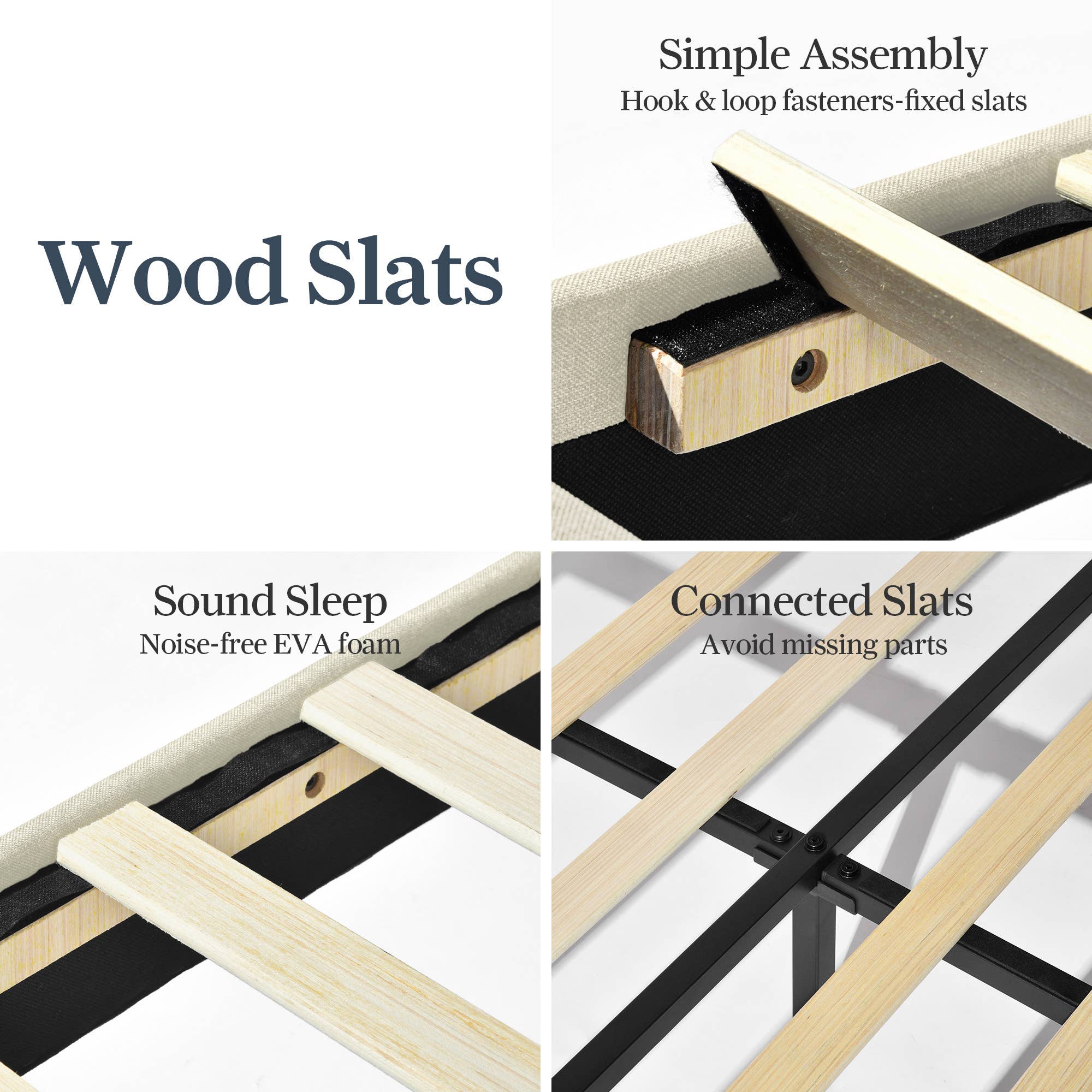 39F Inc. - Wholesale Bed - Queen Size Upholstered Platform Bed Frame w 2 Drawers &USB5