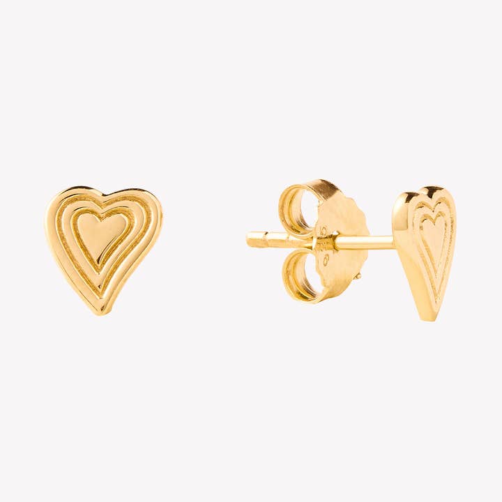 Emanate Love Heart Stud Earrings for wholesale by Rizen Jewelry