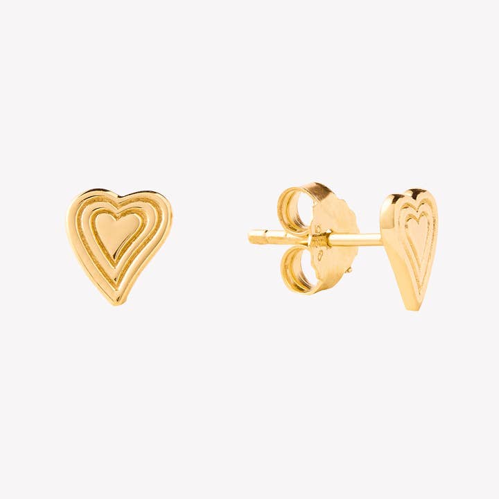 Emanate Love Heart Stud Earrings for wholesale by Rizen Jewelry