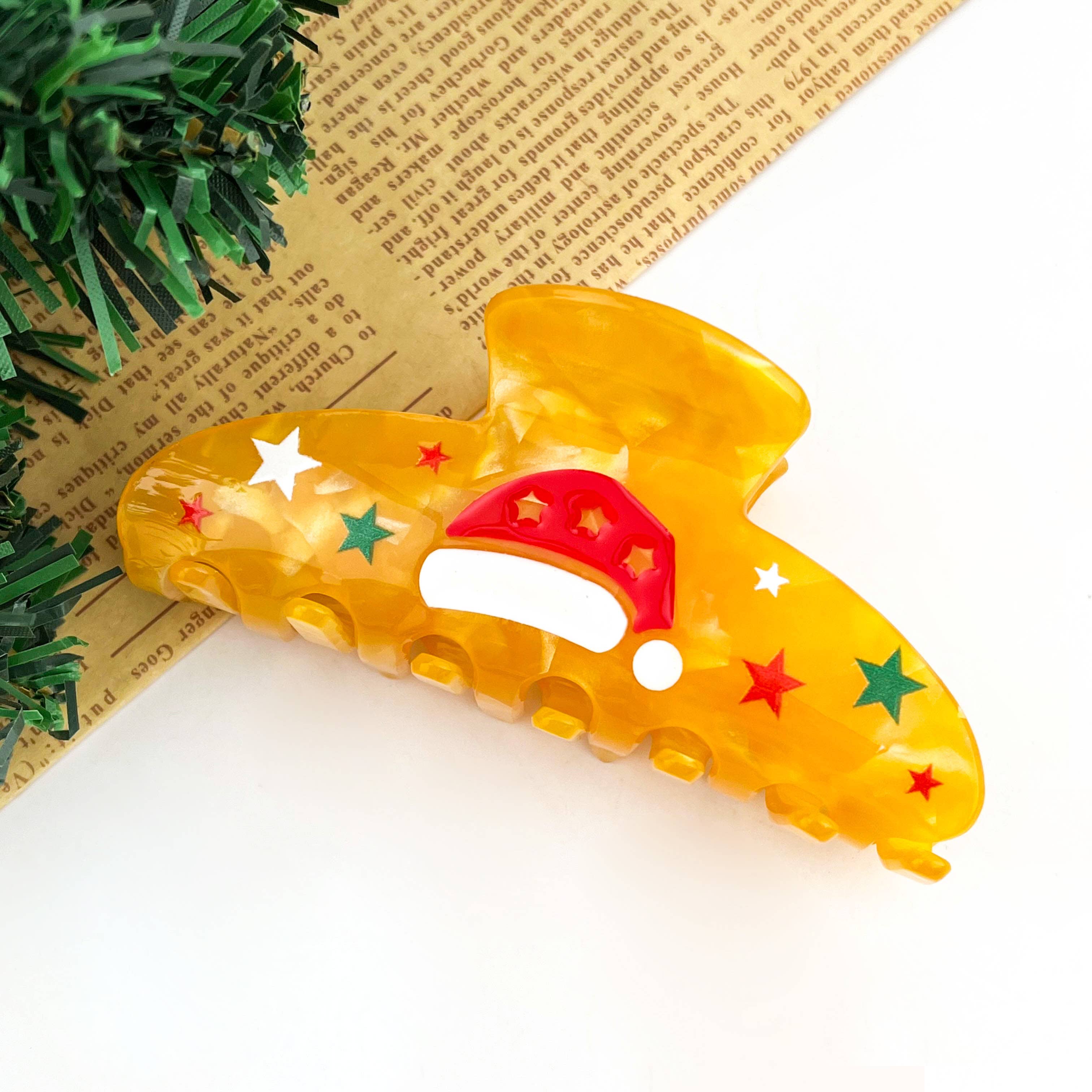 TheDivaSoap - Wholesale Hair Clip - Women's - Christmas Acetate Hair Claw, Holiday Arch-Shaped Hair Clip1