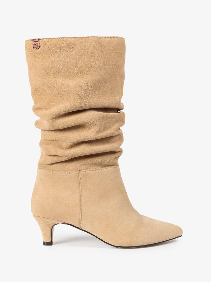 Beige Nirvana Lederstiefelette für den Großhandel von POPA