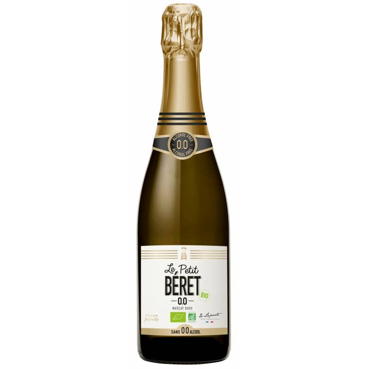 Sparkling Wine Moscato Doux 0% ABV Certified Organic Halal for wholesale by Le Petit Beret