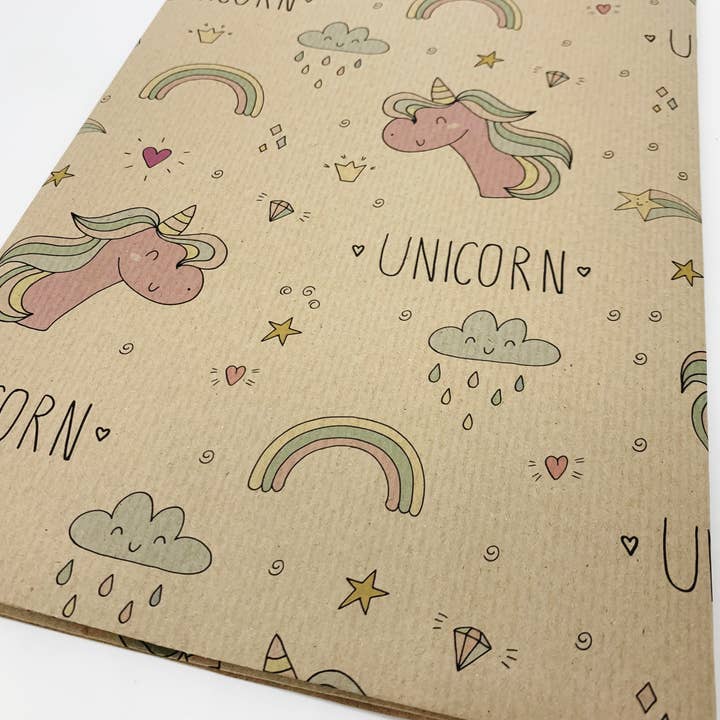 PlanetWrapIt – Engroshandel Indpakningspapir – Unicorn genanvendt kraftgavepapir4