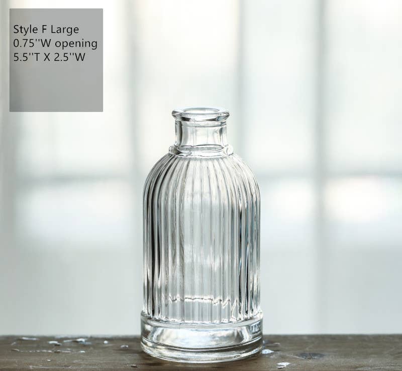 Sweet Home Deco - Wholesale Vase - Pleated Glass Bud Vase, Small Glass Vases, Clear13