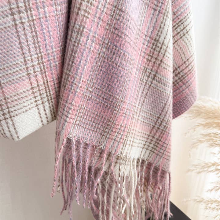 ACCITY - Wholesale Scarf - Women's - Artistic Plaid Tassel Scarf for Fall and Winter_CWASC27628