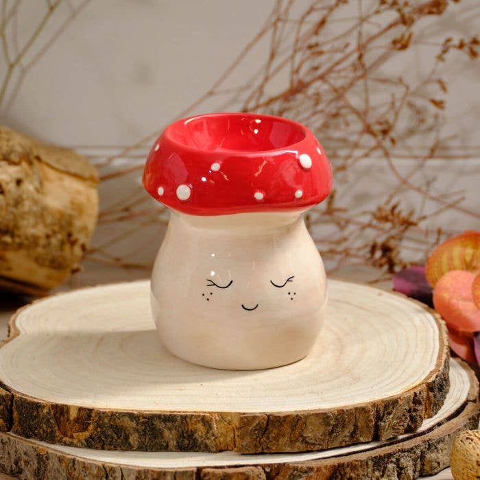 Langs - Wholesale Wax Warmer - Mushroom Ceramic Wax Melt Burner With Smiley Face