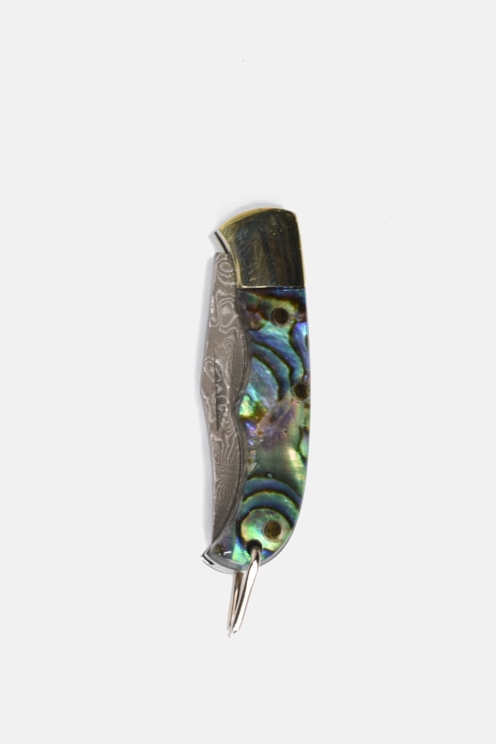 Curated Basics - Wholesale Pocket Knife/Holder - Abalone Inlay Folding Knife 1