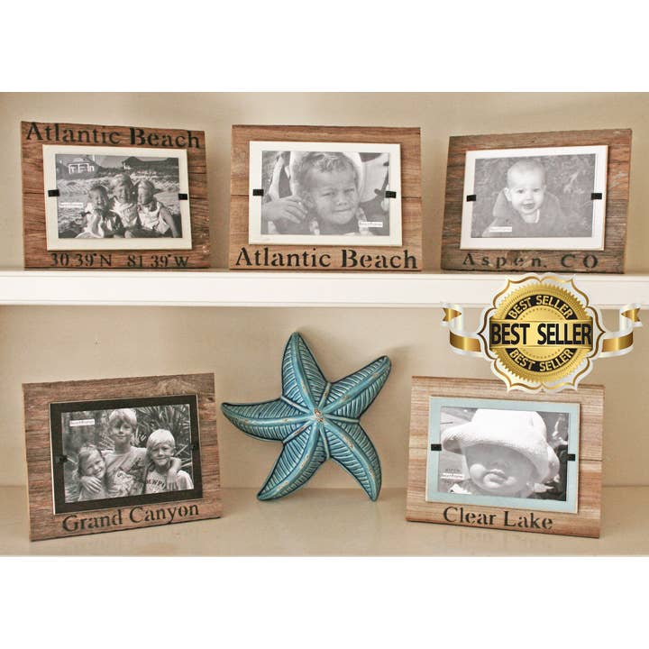 Beach Frames LLC - Wholesale Picture Frame - Name Drop Reclaimed Wood Mini Frames - Eco Friendly