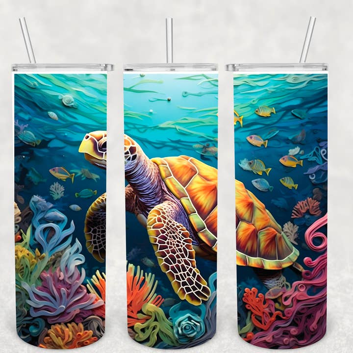 Sea Turtle1 Tumbler for wholesale by The Potted Oasis