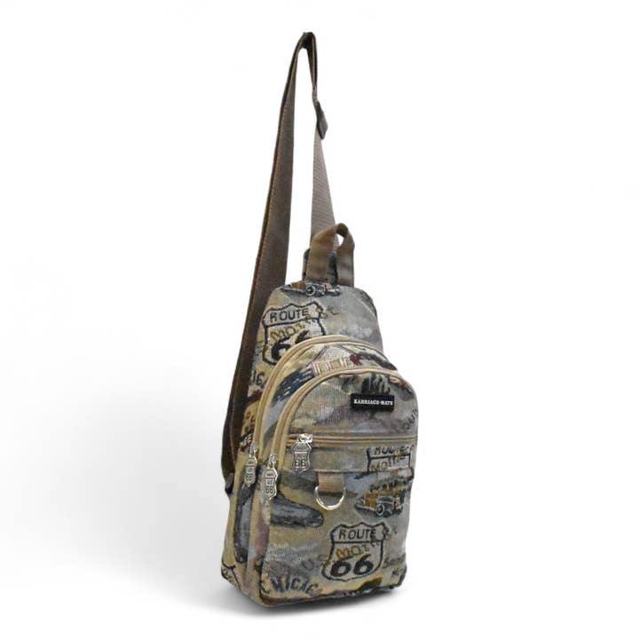 Dony Corp - Wholesale Crossbody Bag - Women's - Route 66 Tapestry Sling Backpack