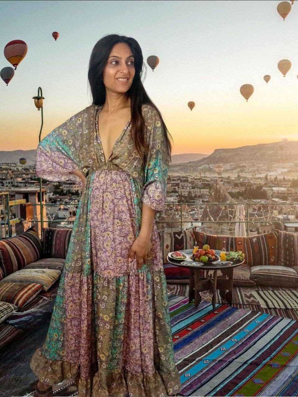 Nola by bijusol – Großhandel Kleid – Damen – Seidenkleid Nola – Exklusive Seidenkollektion aus Indien, Frühling/Sommer2