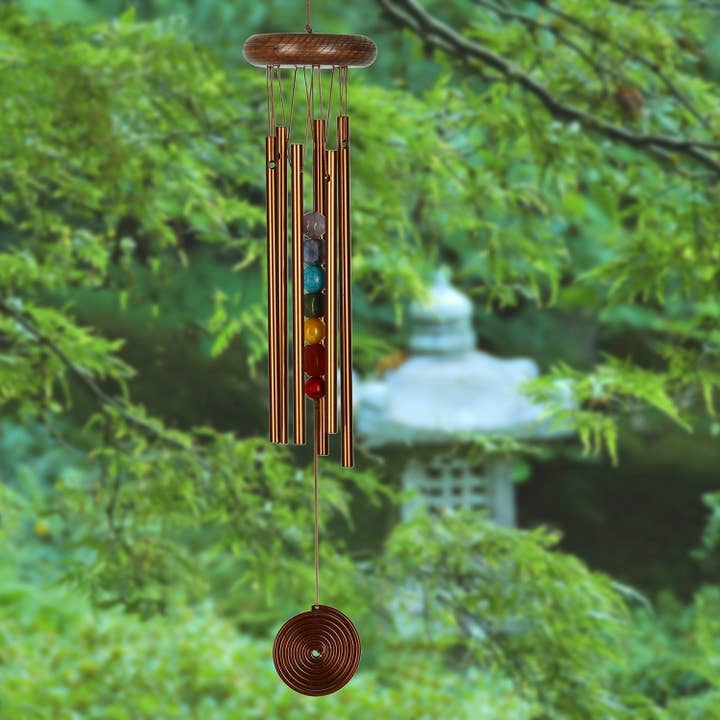 Woodstock Chimes - Wholesale Wind Chime - Woodstock Chakra Chimeâ„¢ - Seven Stones, Bronze
