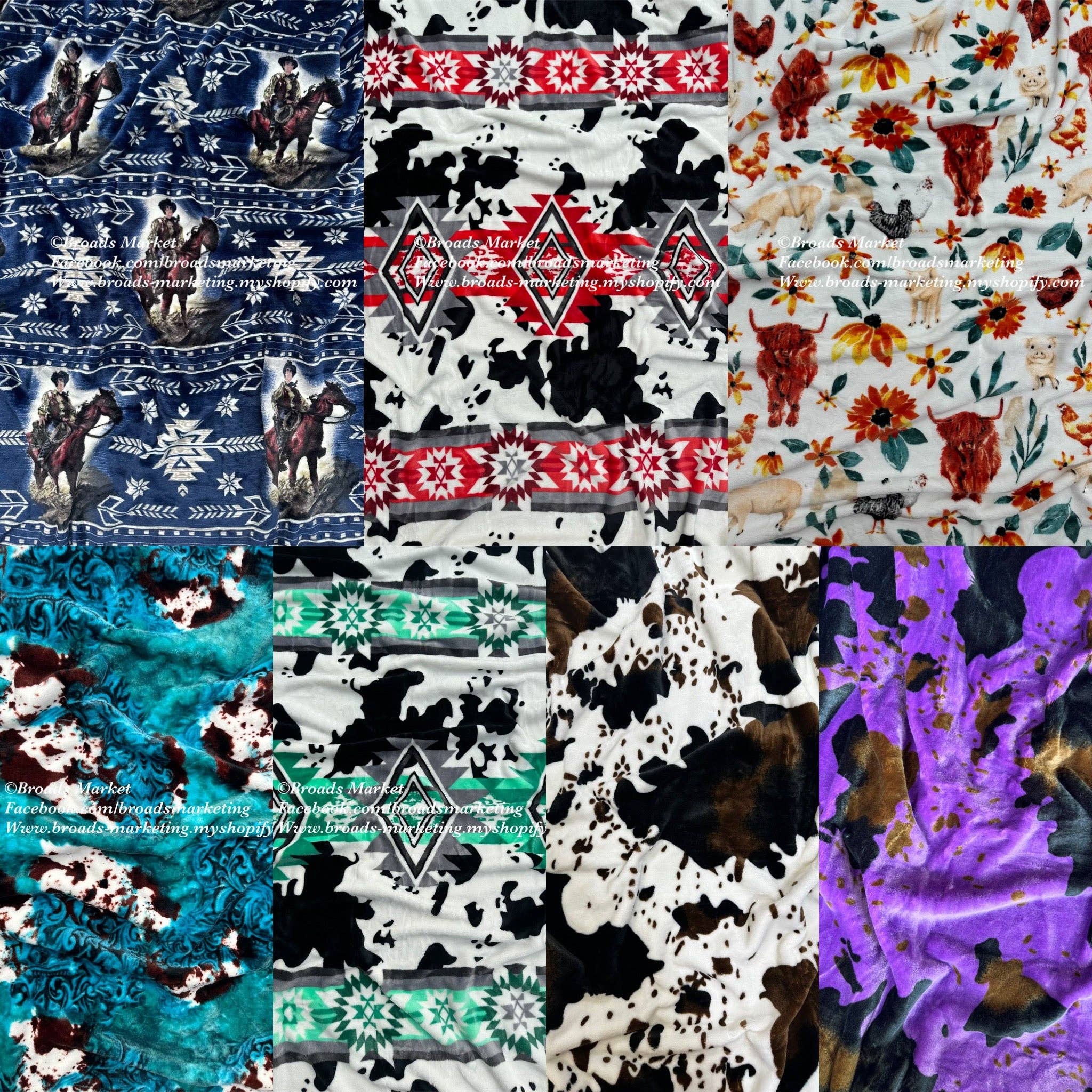 Broads Market - Wholesale Bedding Blanket - Random Assortment Qty 5 Super Plush King Blankets4