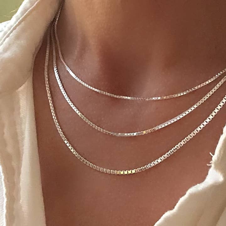 Corrente de caixa de prata | Prata esterlina 925 por atacado de Sarah Taylor Designs