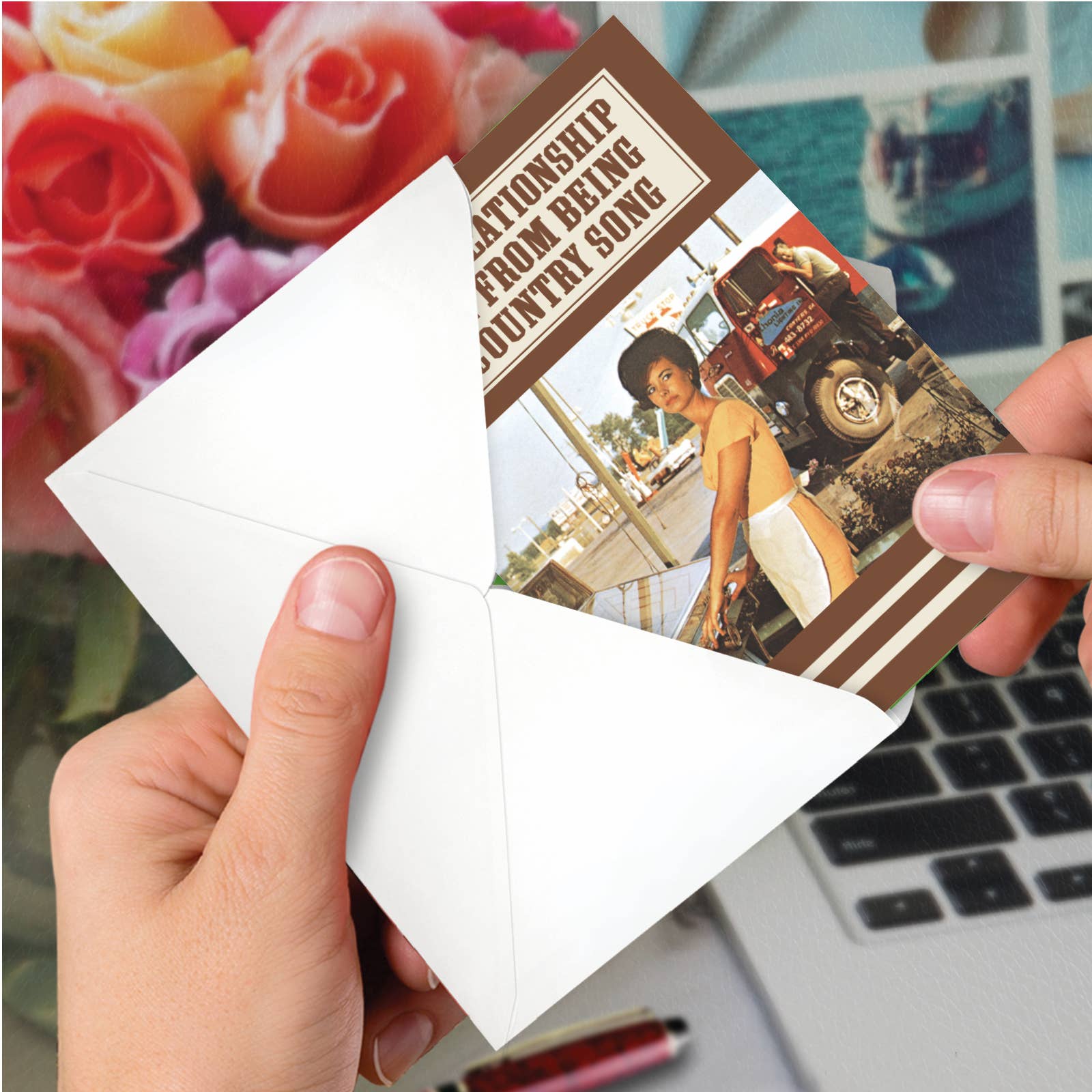 NobleWorks - Wholesale Everyday Greeting Card - All Occasions Card  - Country Song (Blank Card)2