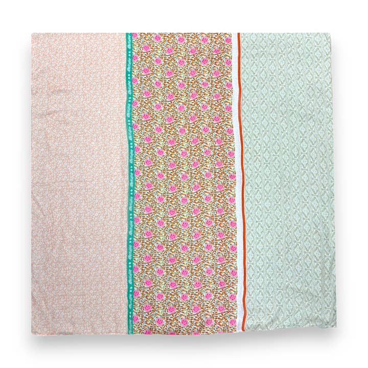 Lili Scarves - Wholesale Scarf - Women's - Vibrant Multicolor Floral Patchwork Tassels Scarf