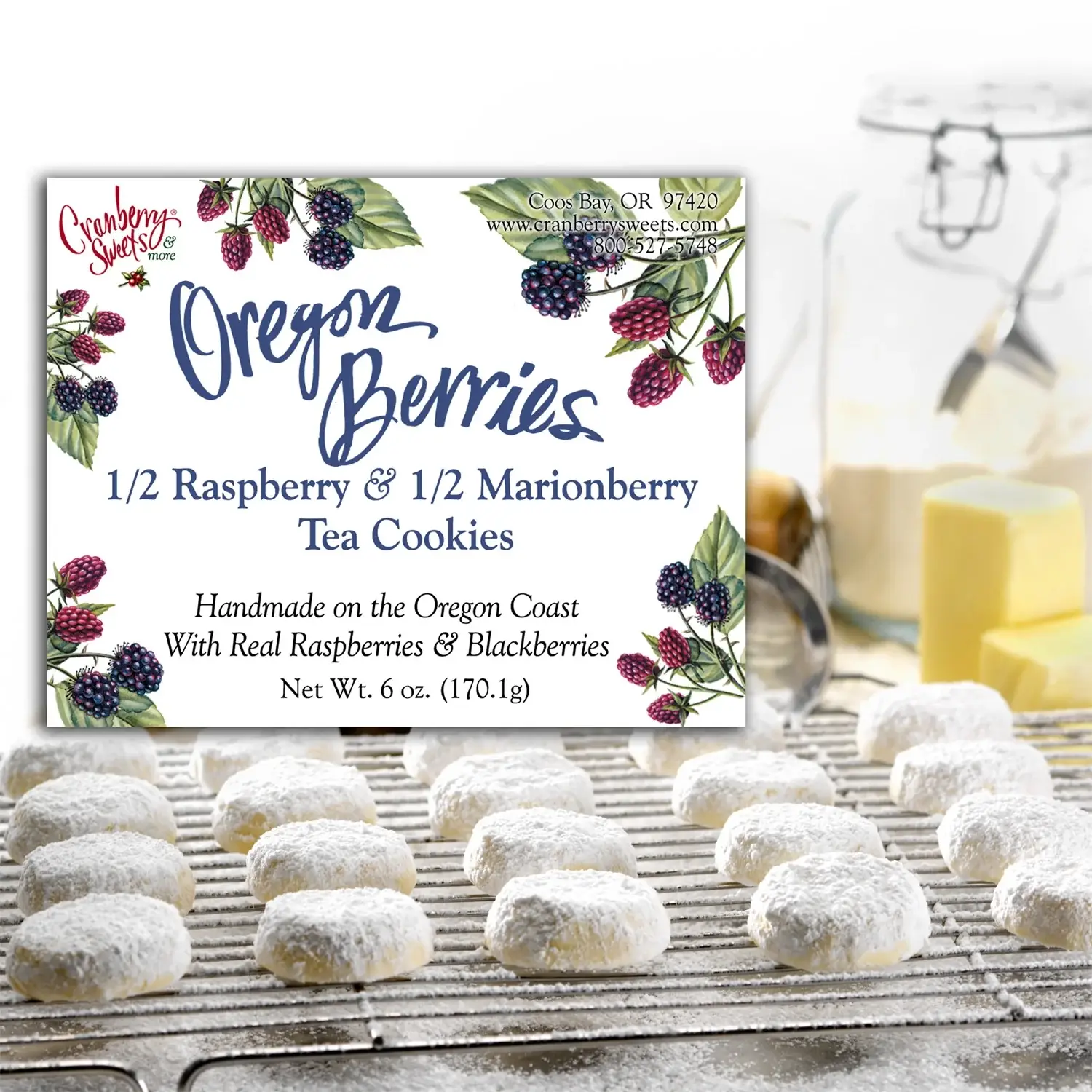 Cranberry Sweets & More - Wholesale Cookie - Powderz Tart and Messy Oregon Berries Tea Cookies1