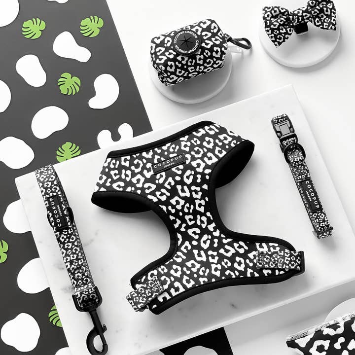 Cocopup London - Vente Harnais – chien - Harnais de cou ajustable léopard noir2