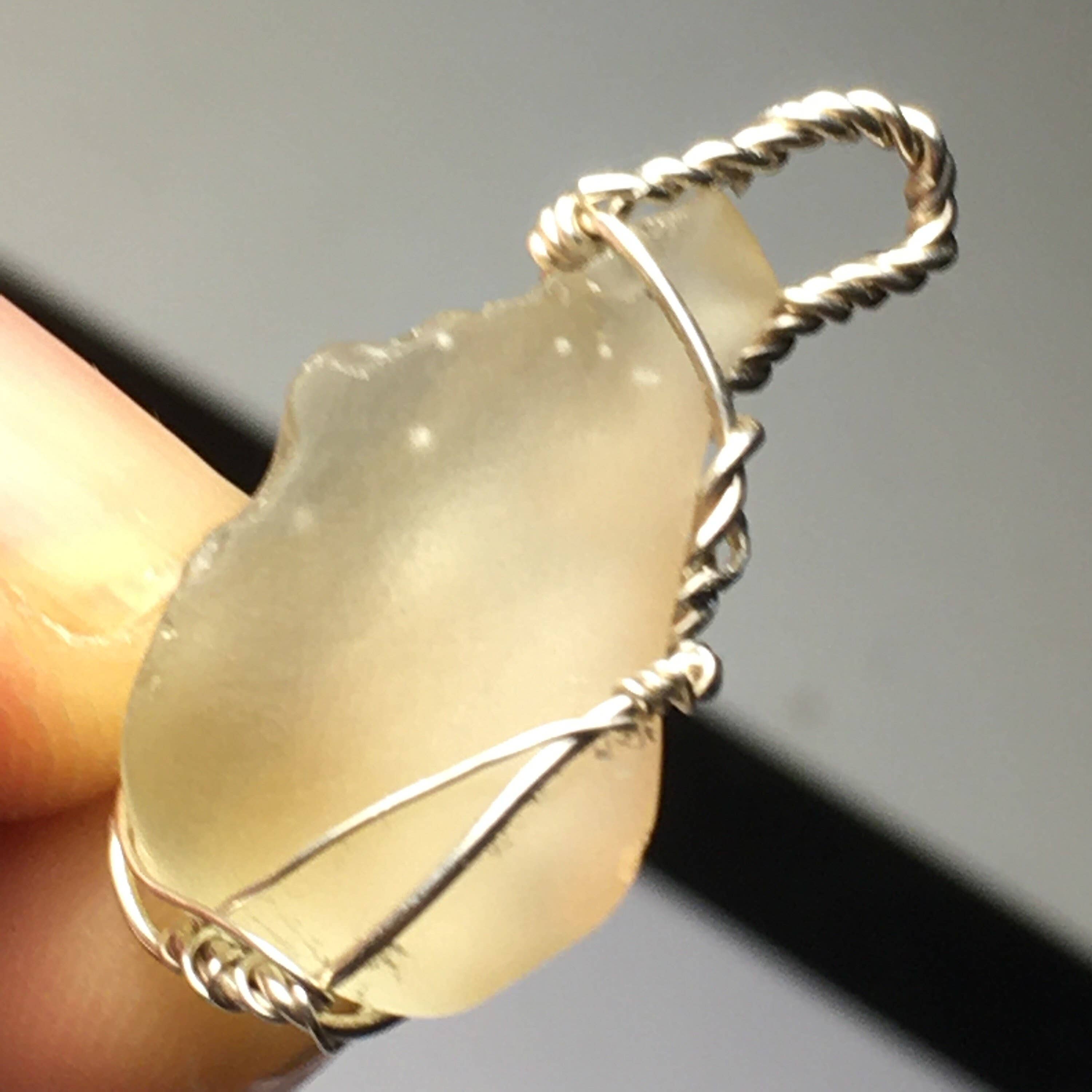Wildheart Crystals - Wholesale Individual Charm/Pendant - Natural Libyan Desert Glass Solid Silver Wire Wrap Pendant7