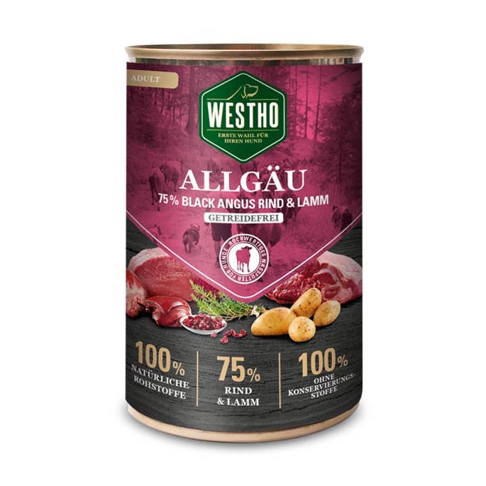 WESTHO - Wholesale Pet Food - Dog - Allgäu dog food 400g (75% Black Angus beef & pasture lamb)0