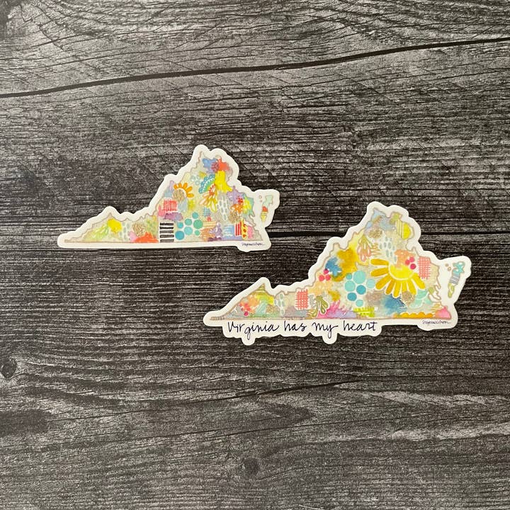 Virginia Has My Heart - Vinyl Sticker for wholesale by Silver Tree Art by Suzanne L. Vinson